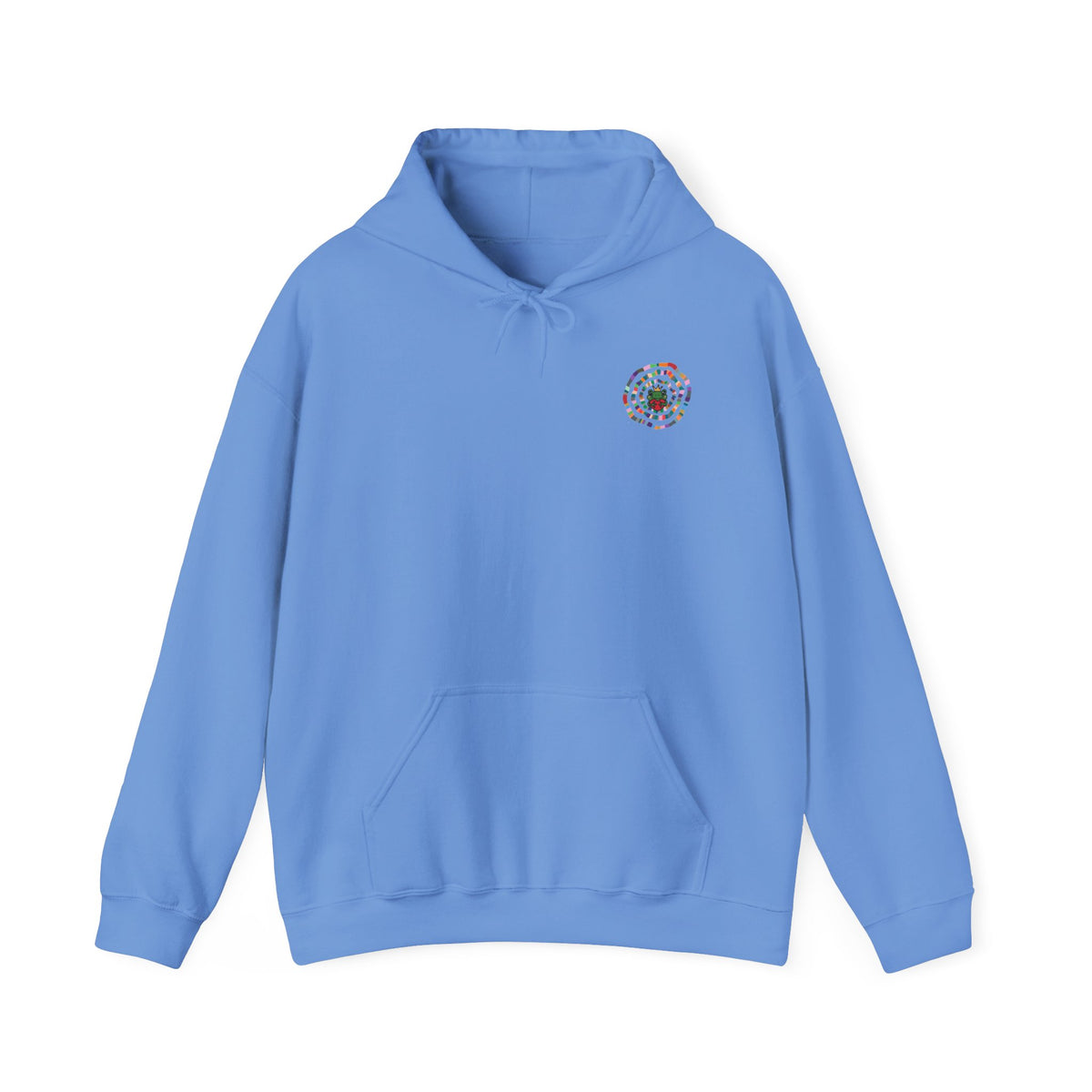 Floral Mandala Logo Hoodie | Small Chest Emblem Sweatshirt