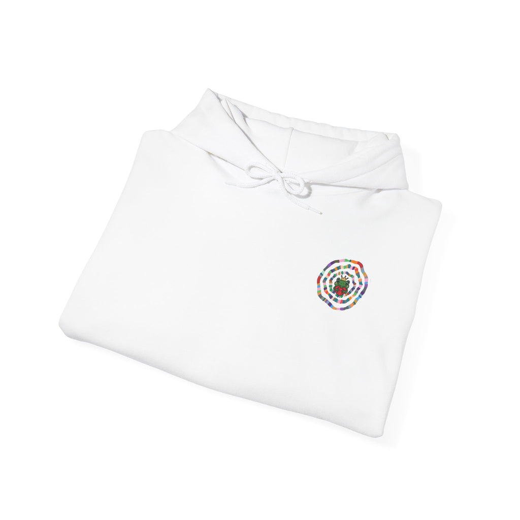 Floral Mandala Logo Hoodie | Small Chest Emblem Sweatshirt