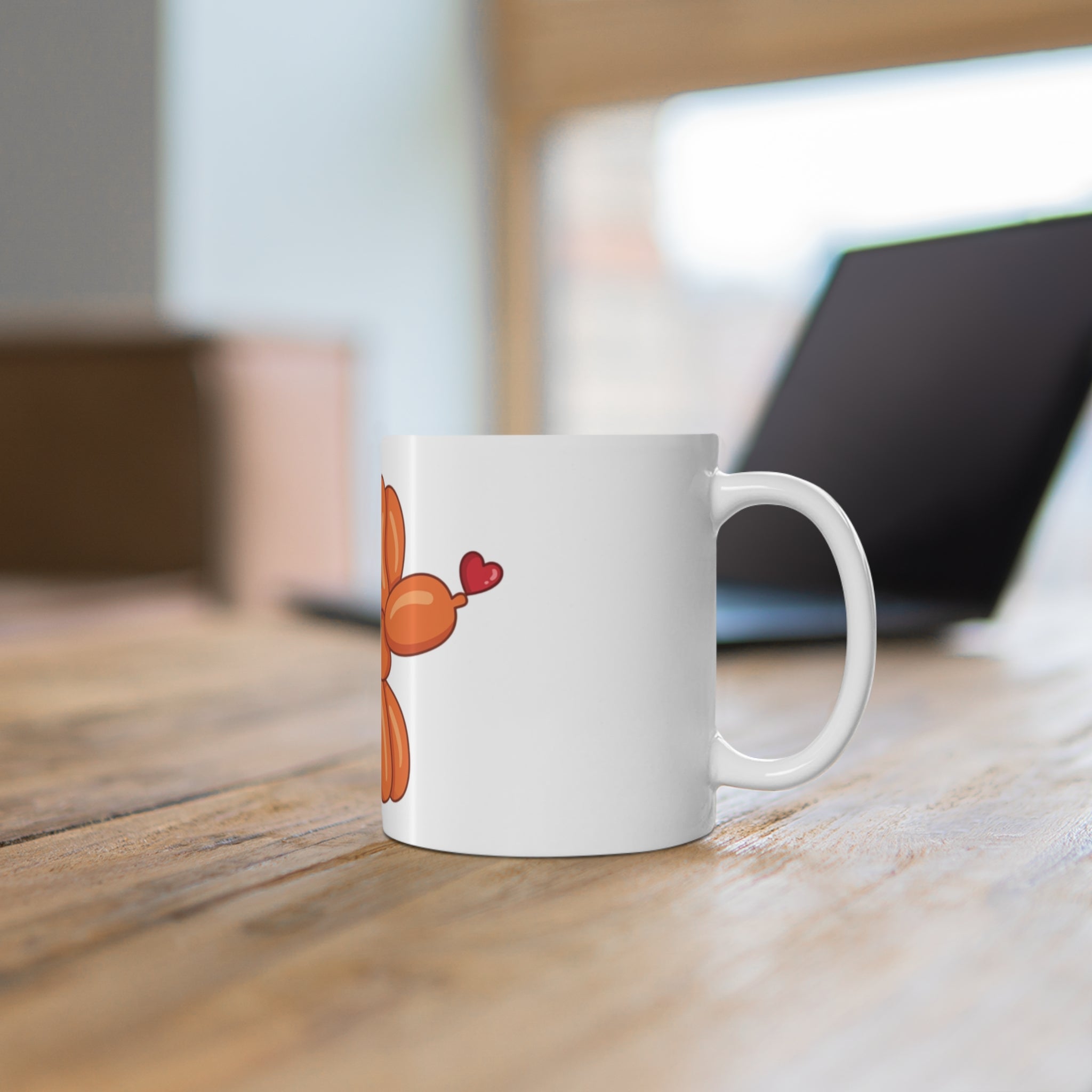 Frog Prince on Balloon Dog Mug | Cute Cartoon Heart Crown