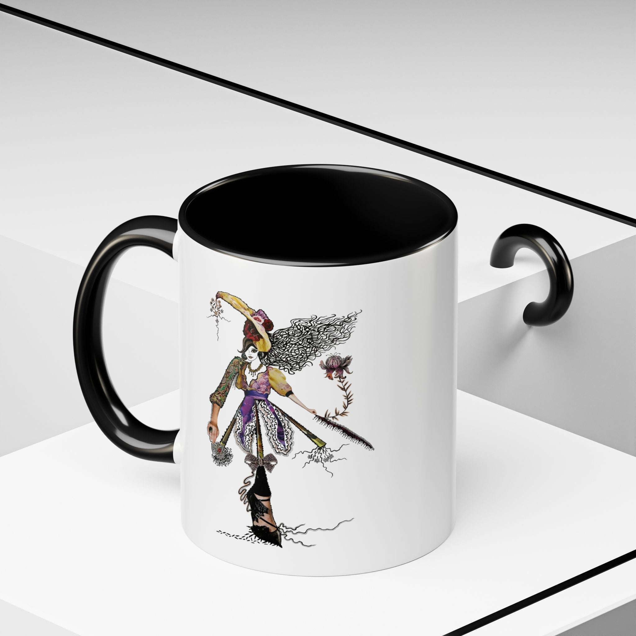 Whimsical Witch Illustration Mug | Accent Coffee Mug 11oz 15oz
