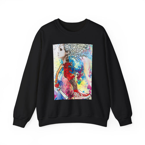 Colorful Abstract Woman Portrait Sweatshirt | Psychedelic Paint Art
