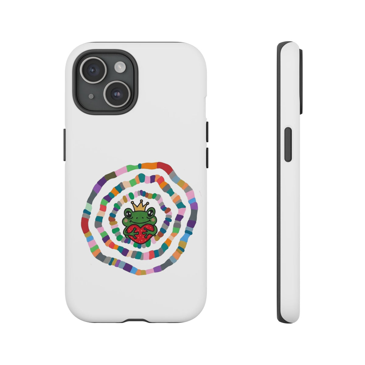 Frog Heart Spiral Tough Case | Colorful Concentric Ring Phone Case