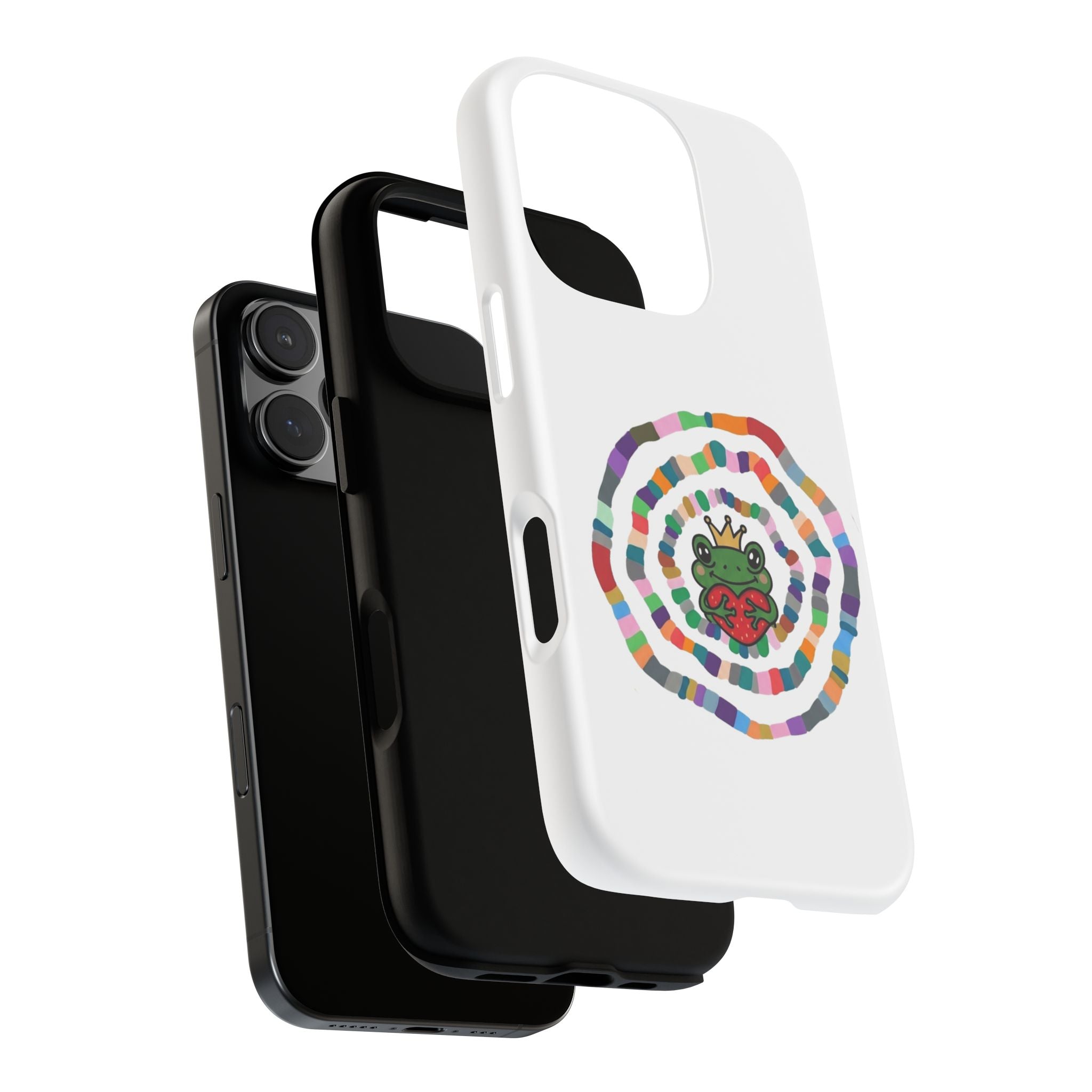 Frog Heart Spiral Tough Case | Colorful Concentric Ring Phone Case