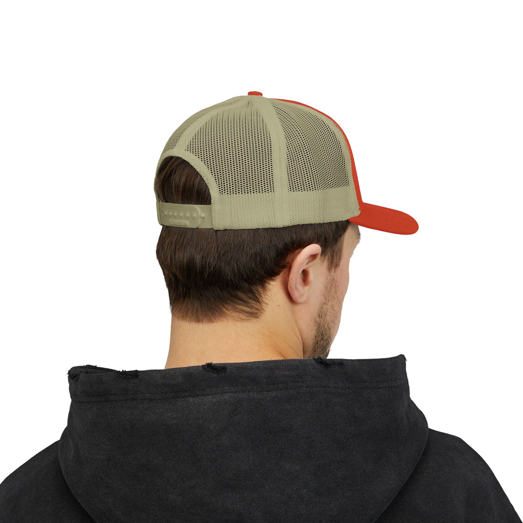 Spiral Mosaic Flower Snapback Trucker Cap | Embroidered Floral Circle