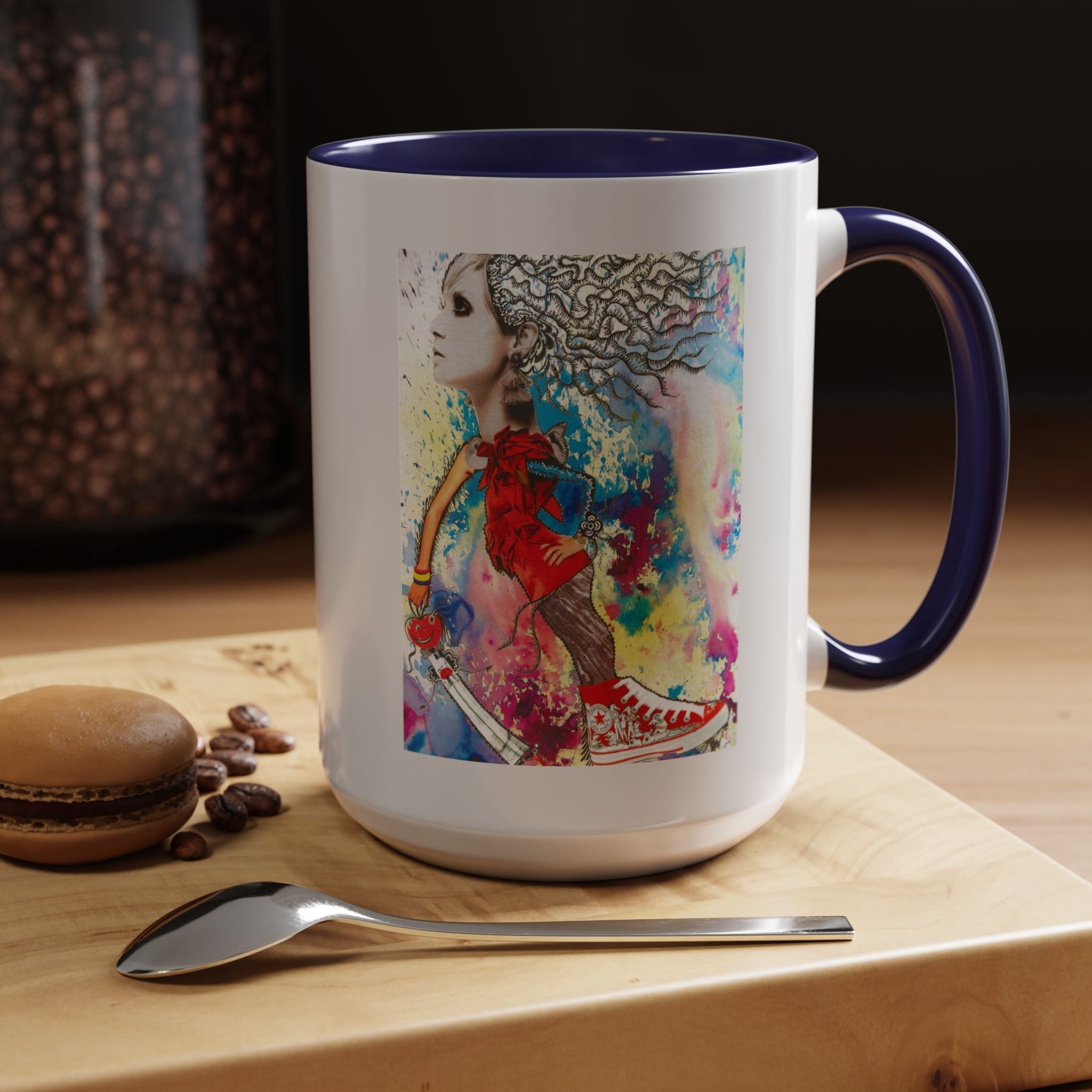 Colorful Abstract Woman Portrait Mug | Accent Coffee Mug