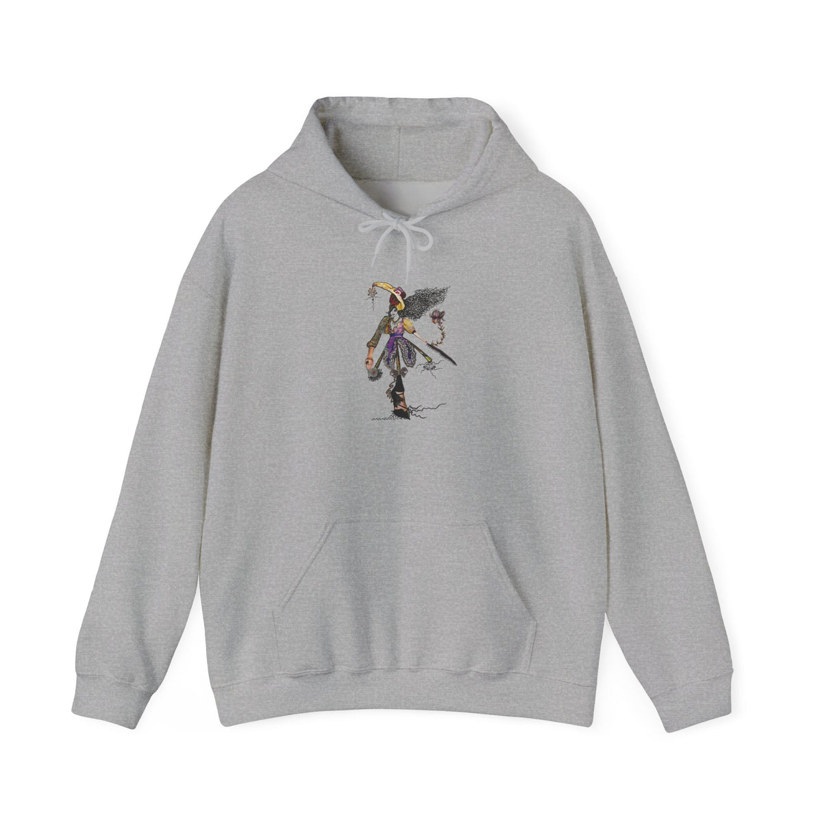 Hoodie — Gothic Angel Warrior Illustration Pullover