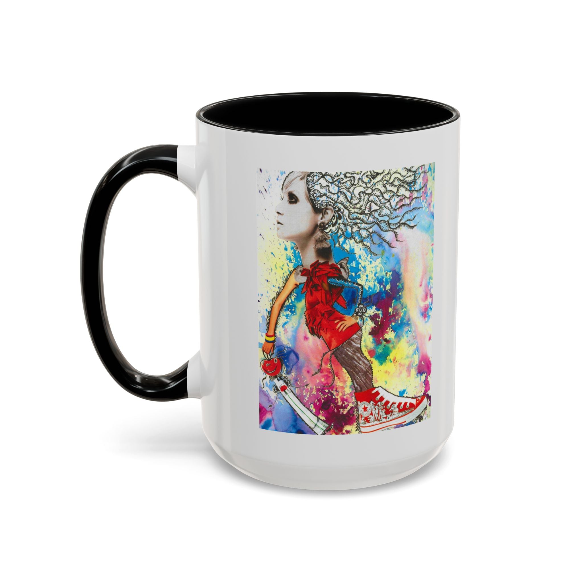 Colorful Abstract Woman Portrait Mug | Accent Coffee Mug