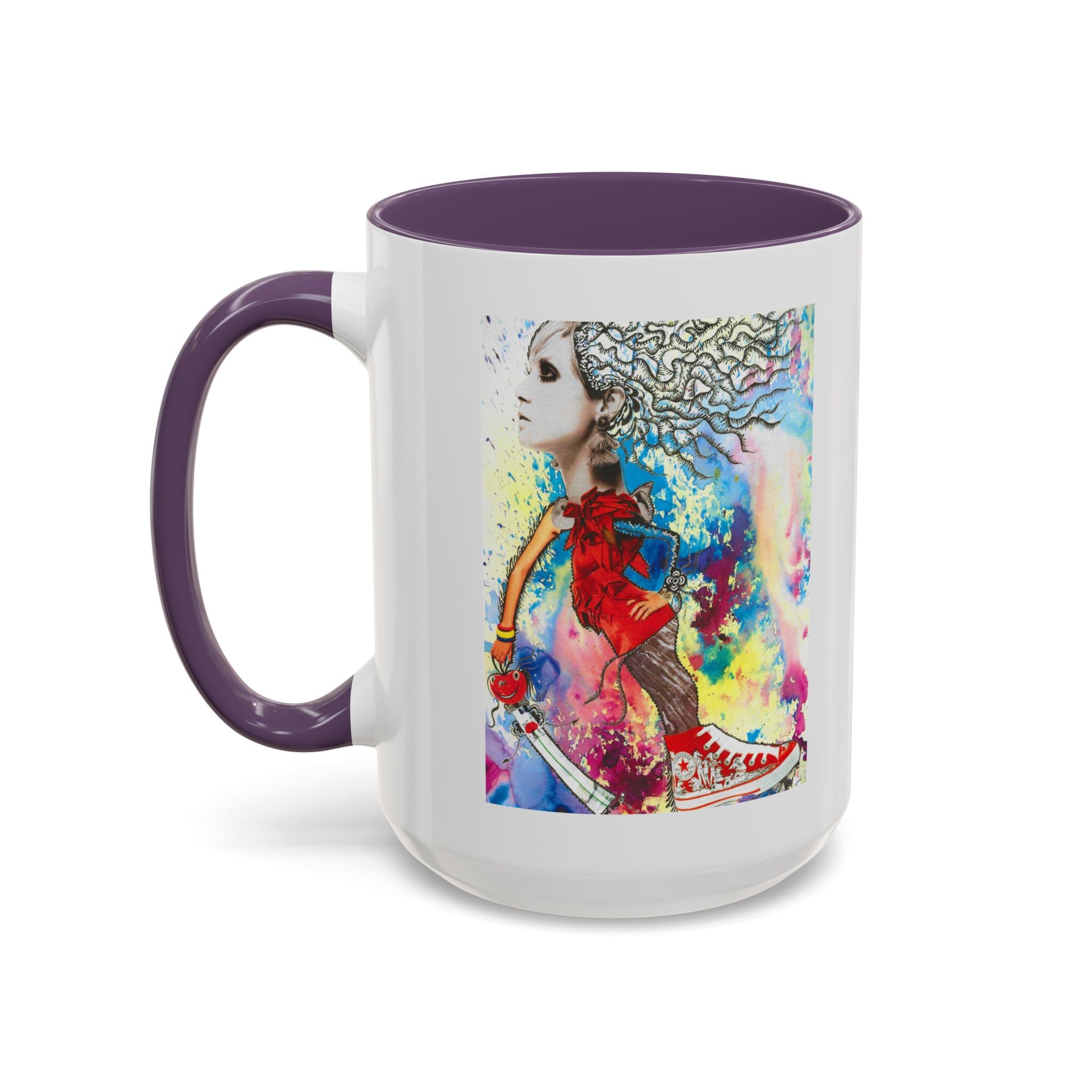 Colorful Abstract Woman Portrait Mug | Accent Coffee Mug