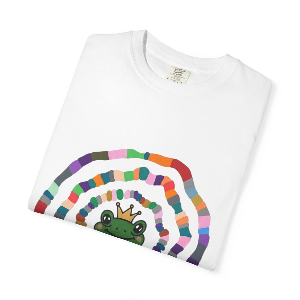 Crowned Frog Heart T-Shirt | Colorful Spiral Doodle