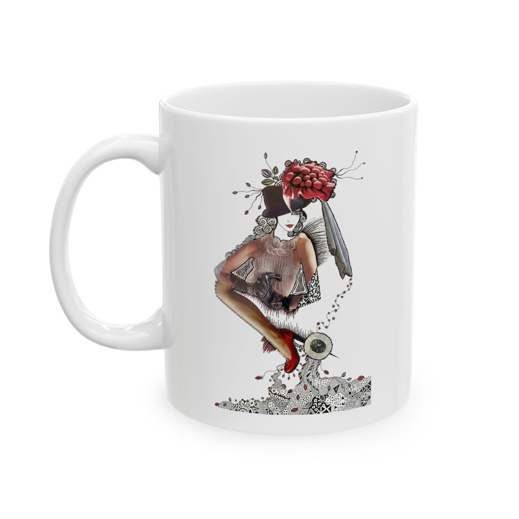 Floral Deer Illustration Mug | Ceramic Coffee Cup
