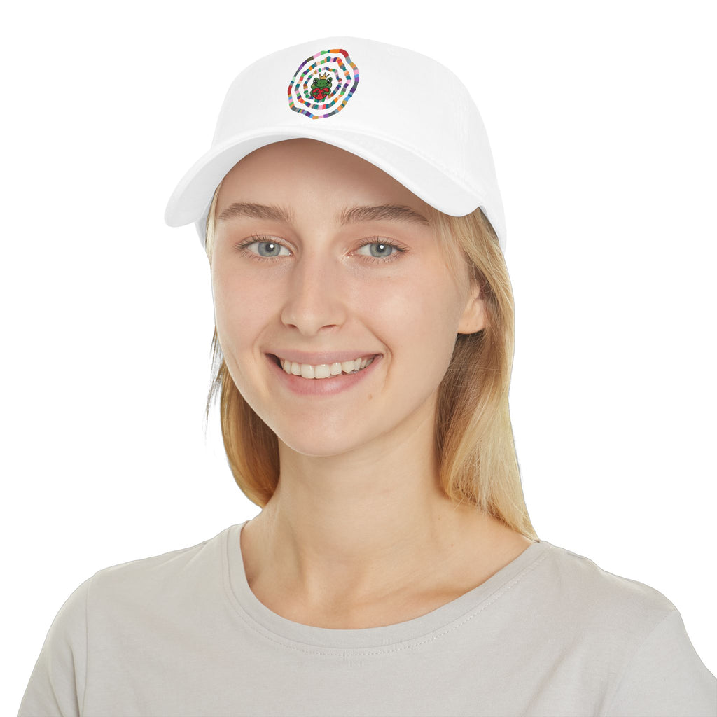 Colorful Spiral Sunflower Cap | Red Low Profile Baseball Cap