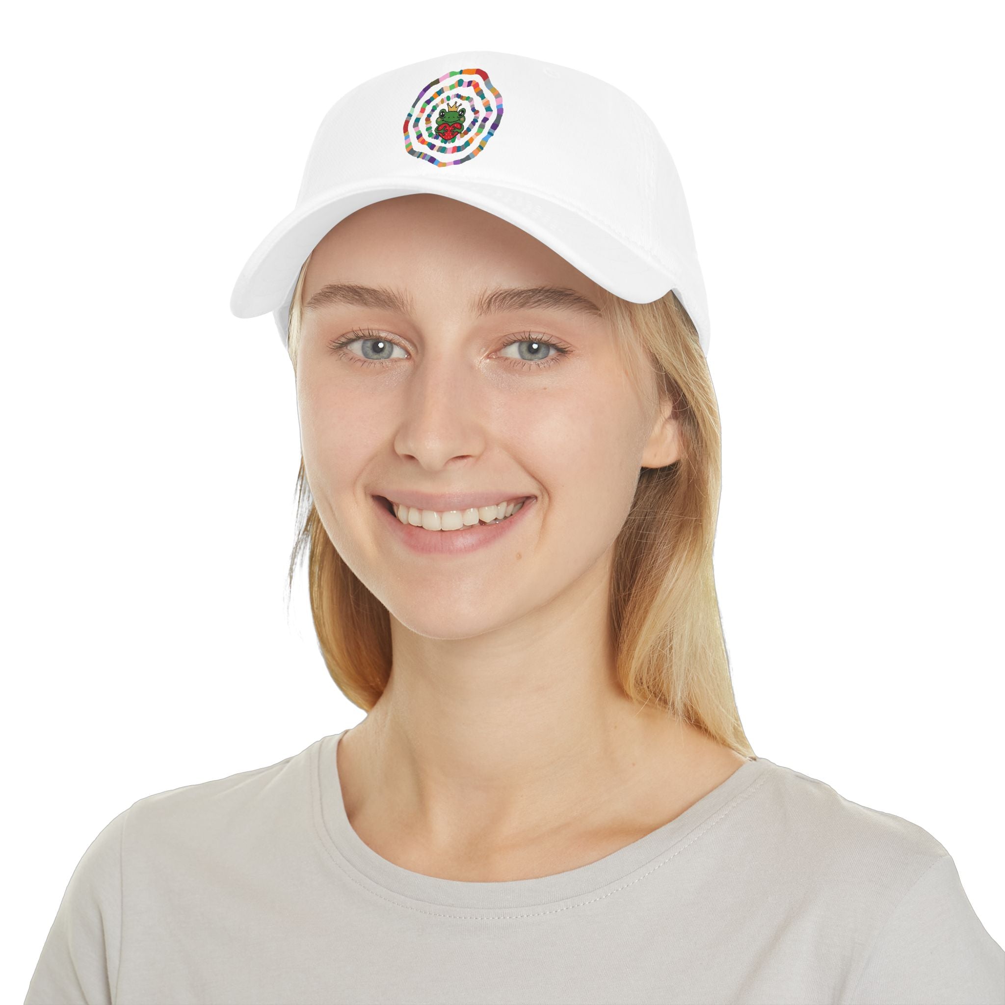 Colorful Spiral Sunflower Cap | Red Low Profile Baseball Cap