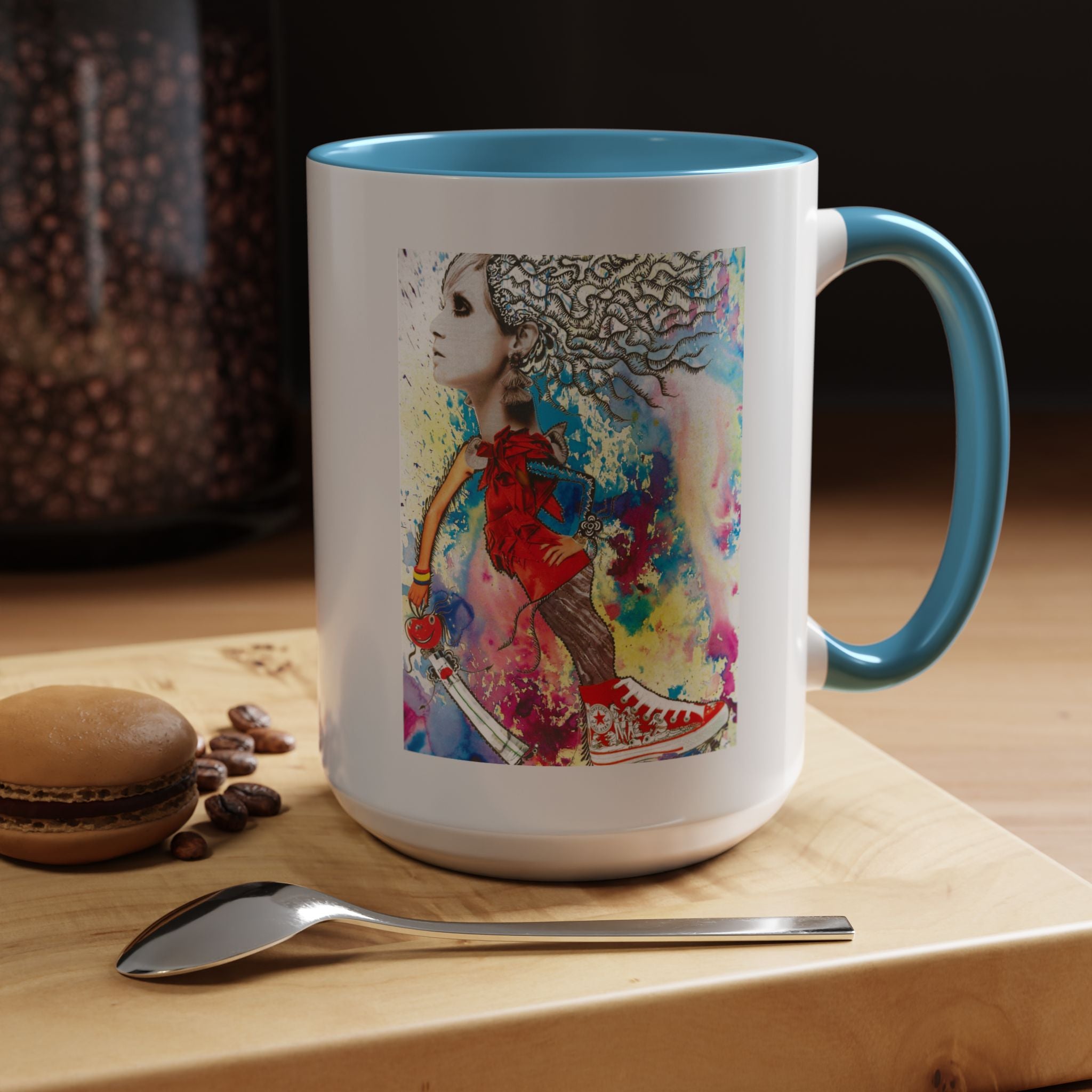 Colorful Abstract Woman Portrait Mug | Accent Coffee Mug