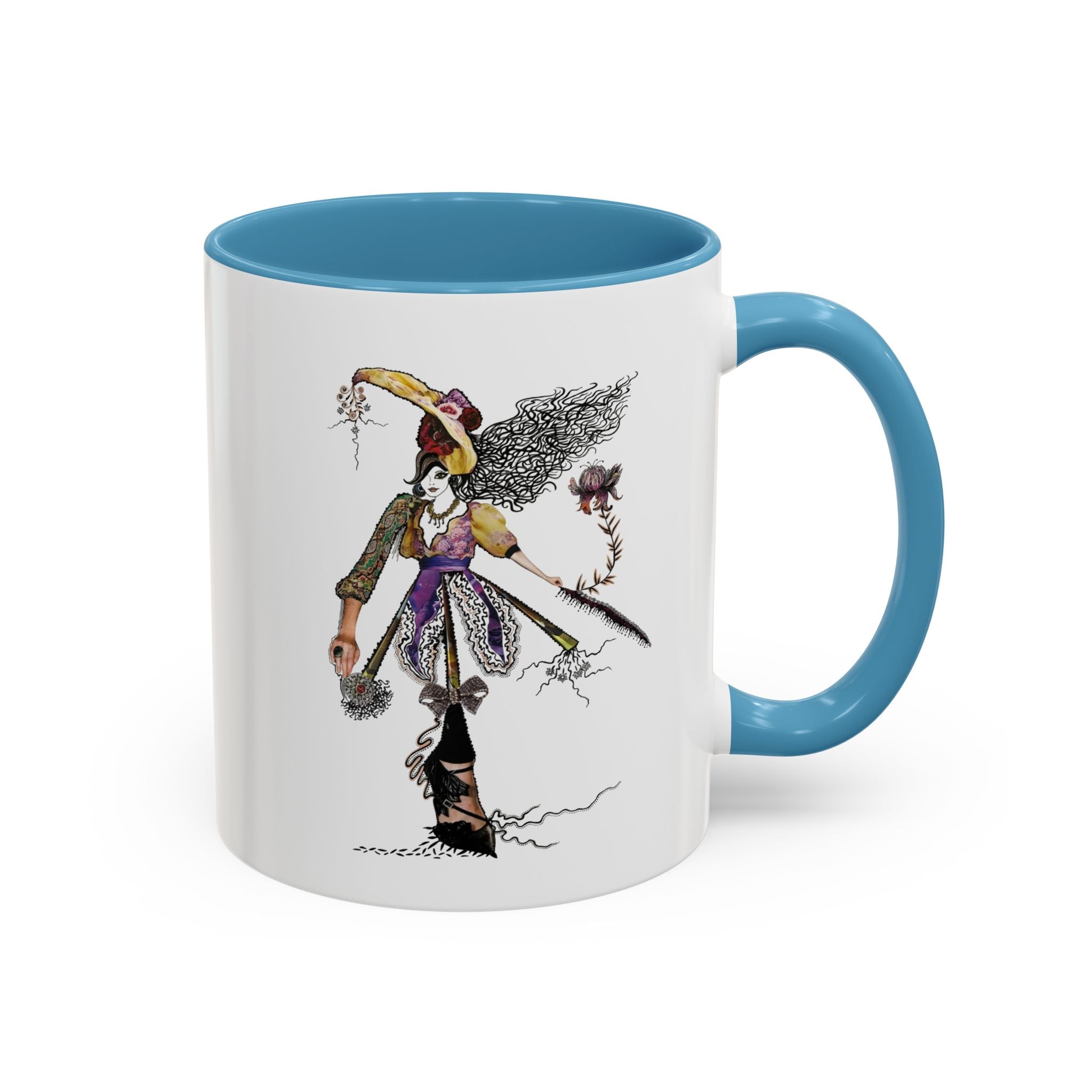 Whimsical Witch Illustration Mug | Accent Coffee Mug 11oz 15oz