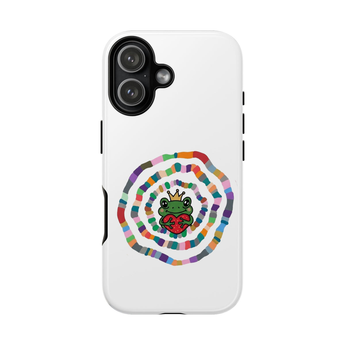 Frog Heart Spiral Tough Case | Colorful Concentric Ring Phone Case