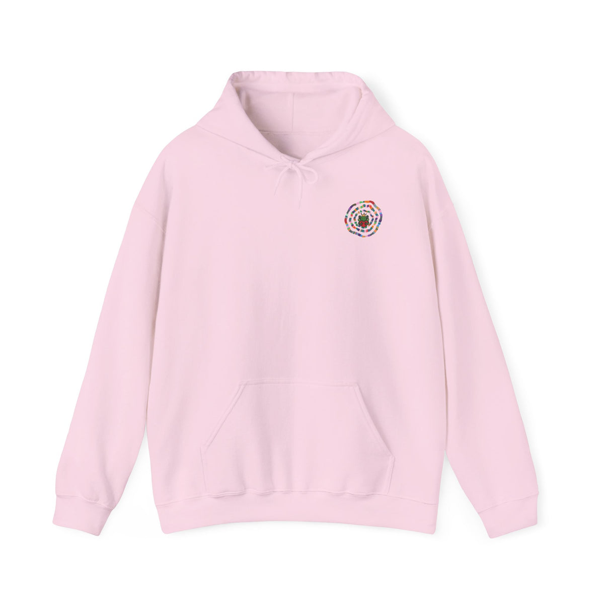 Floral Mandala Logo Hoodie | Small Chest Emblem Sweatshirt