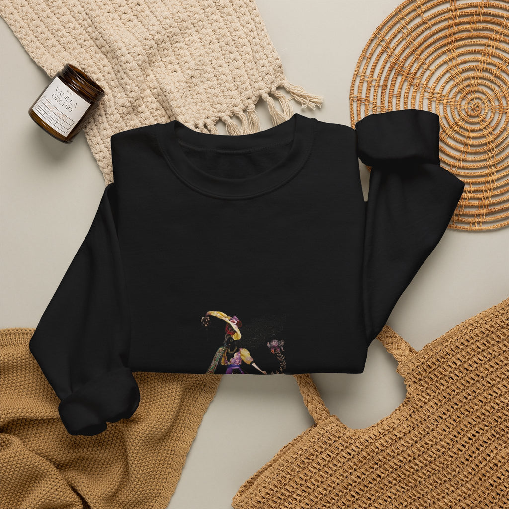 Crewneck Sweatshirt - Gothic Jester Skeleton Illustration