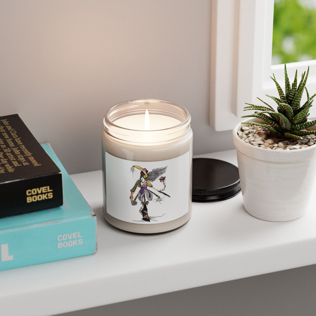 Witchy Harvest Scented Soy Candle — Autumn Witch Illustration, 9oz