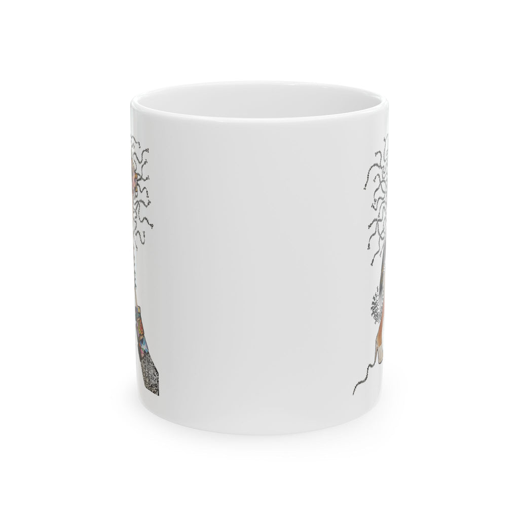 Boho Deer Illustration Mug | Ceramic Coffee Cup