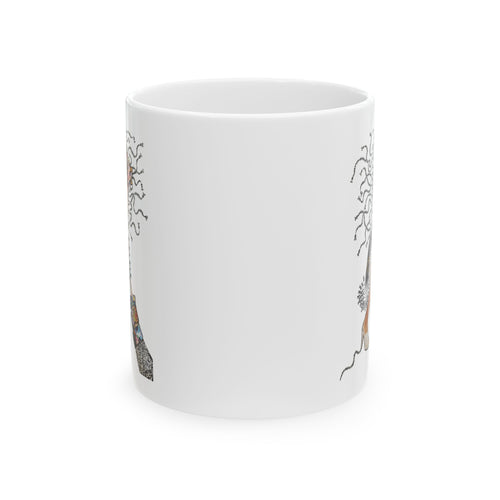 Boho Deer Illustration Mug | Ceramic Coffee Cup
