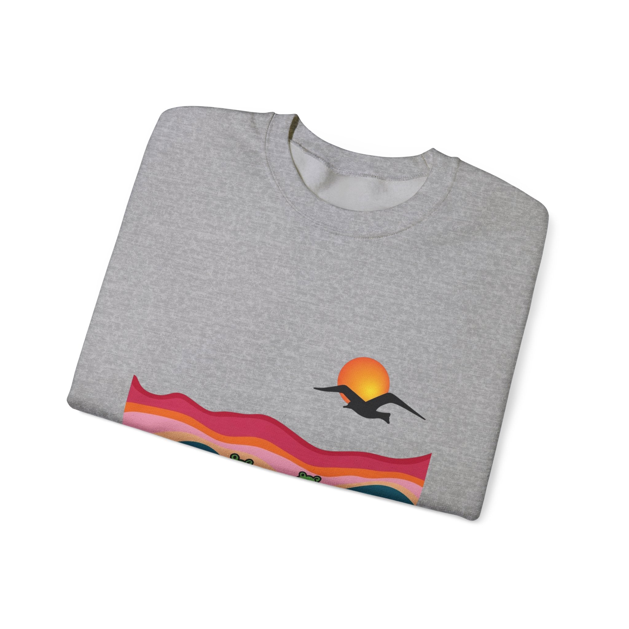 Desert Sunset Landscape Sweatshirt | Sunset Dunes with Road and Bird