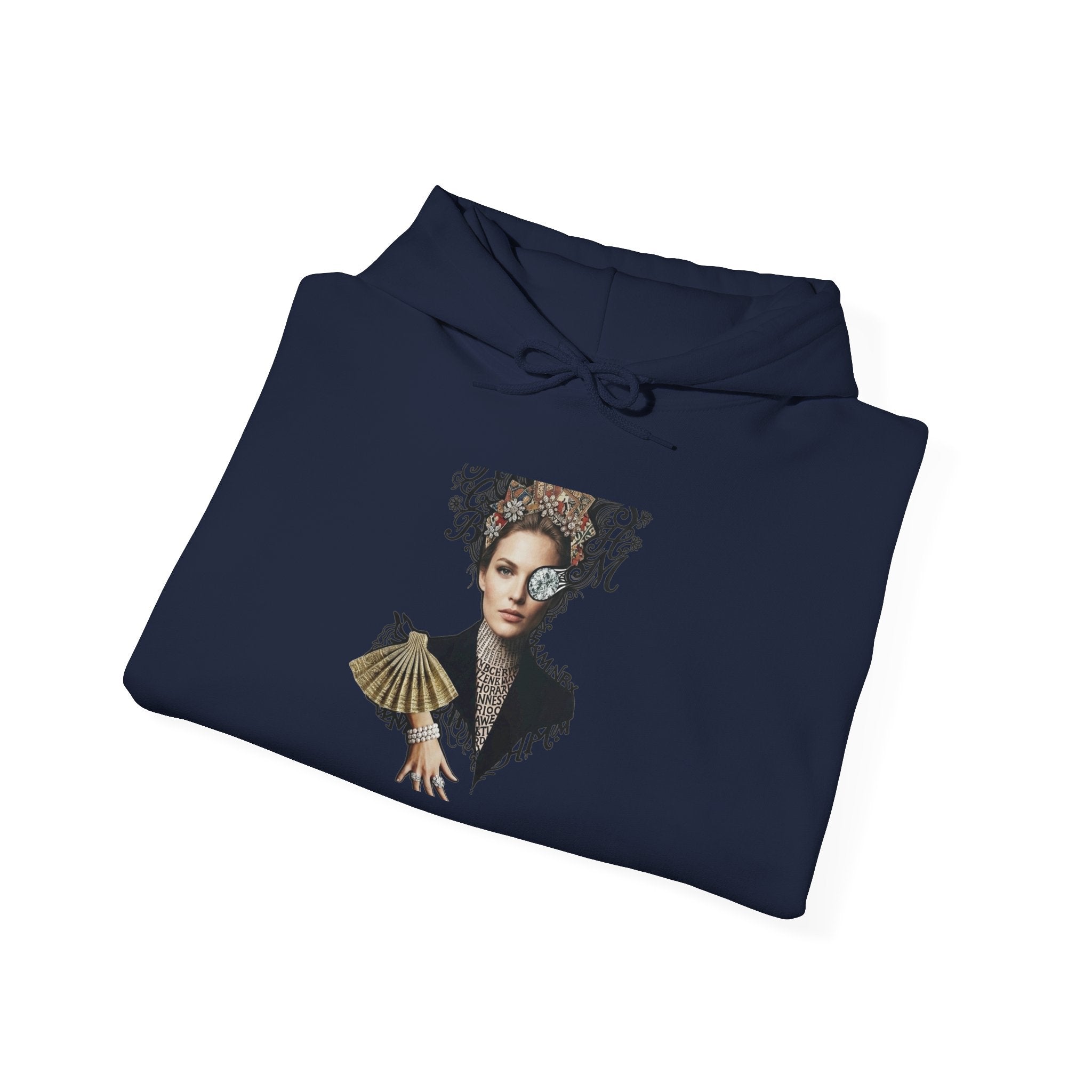Artistic Portrait Hoodie – Elegant Woman Floral Crown Pullover