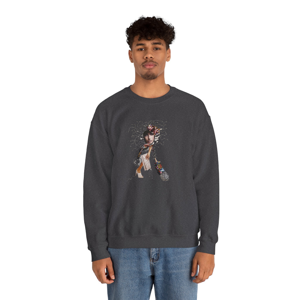 Medusa Goddess Crewneck Sweatshirt — Mythic Floral Medusa Design