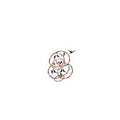 Minimalist Bird & Rings Kiss-Cut Sticker — Colorful Line Art Laptop Decal