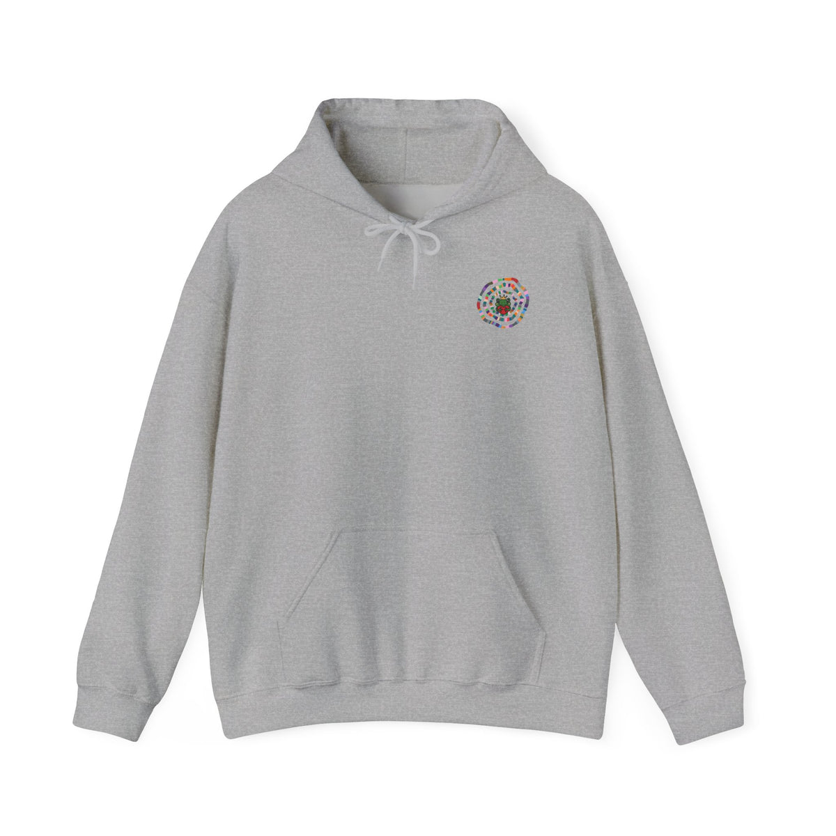 Floral Mandala Logo Hoodie | Small Chest Emblem Sweatshirt