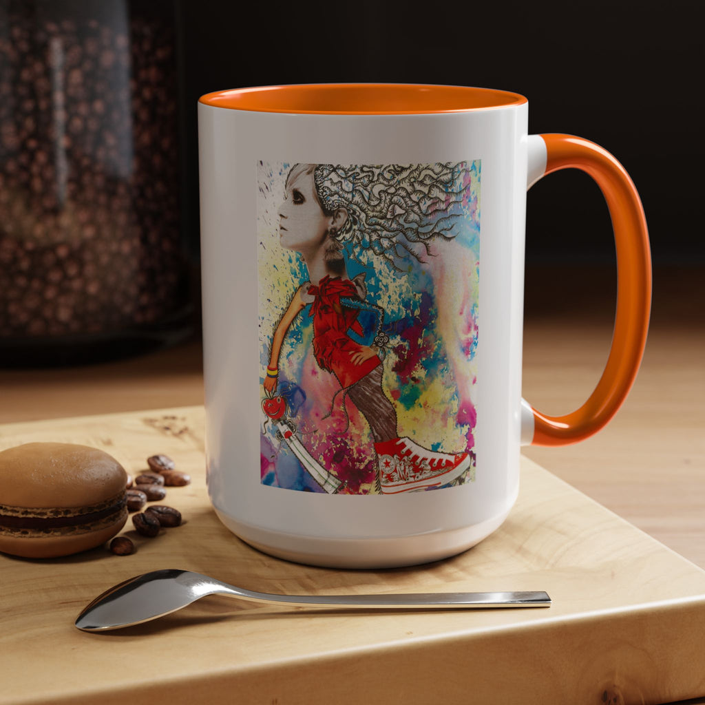 Colorful Abstract Woman Portrait Mug | Accent Coffee Mug