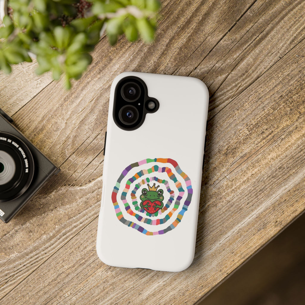 Frog Heart Spiral Tough Case | Colorful Concentric Ring Phone Case