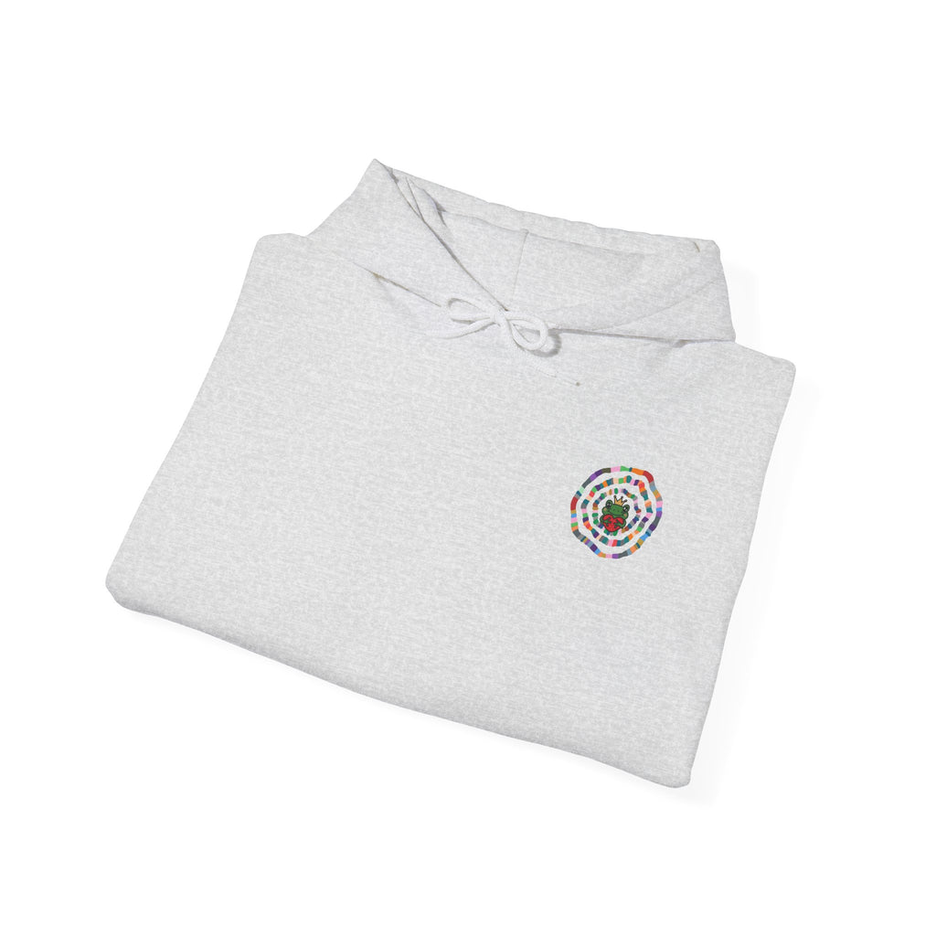 Floral Mandala Logo Hoodie | Small Chest Emblem Sweatshirt