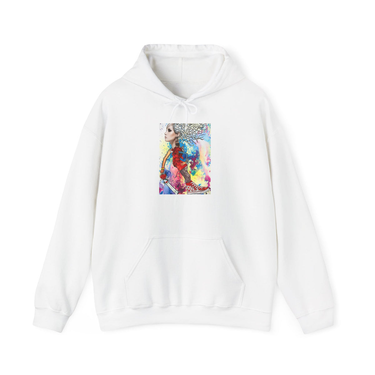 Hoodie — Colorful Mermaid Watercolor Art Pullover