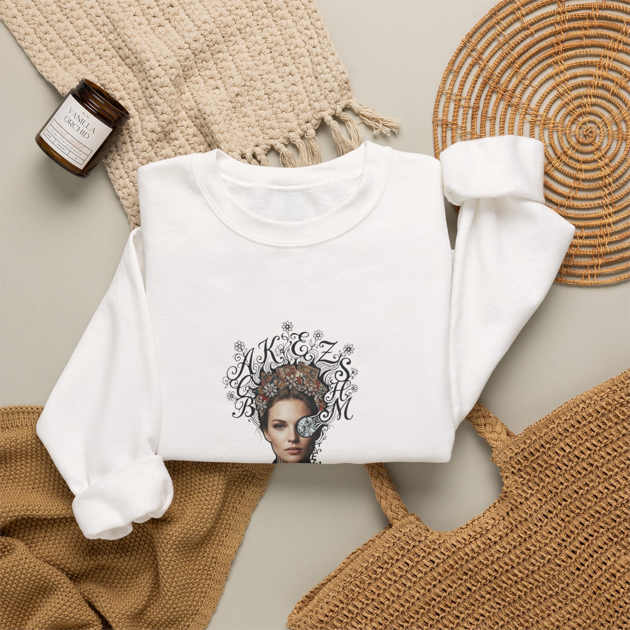 Queen of Hearts Portrait Crewneck Sweatshirt