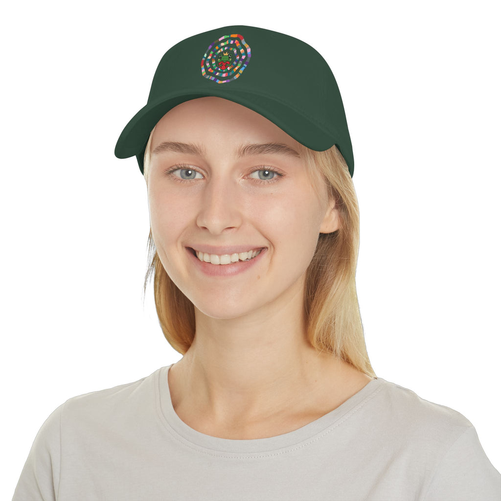 Colorful Spiral Sunflower Cap | Red Low Profile Baseball Cap