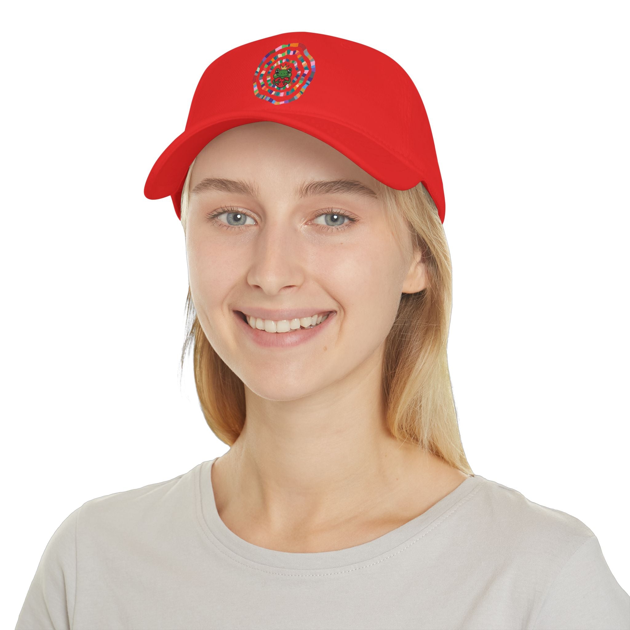 Colorful Spiral Sunflower Cap | Red Low Profile Baseball Cap