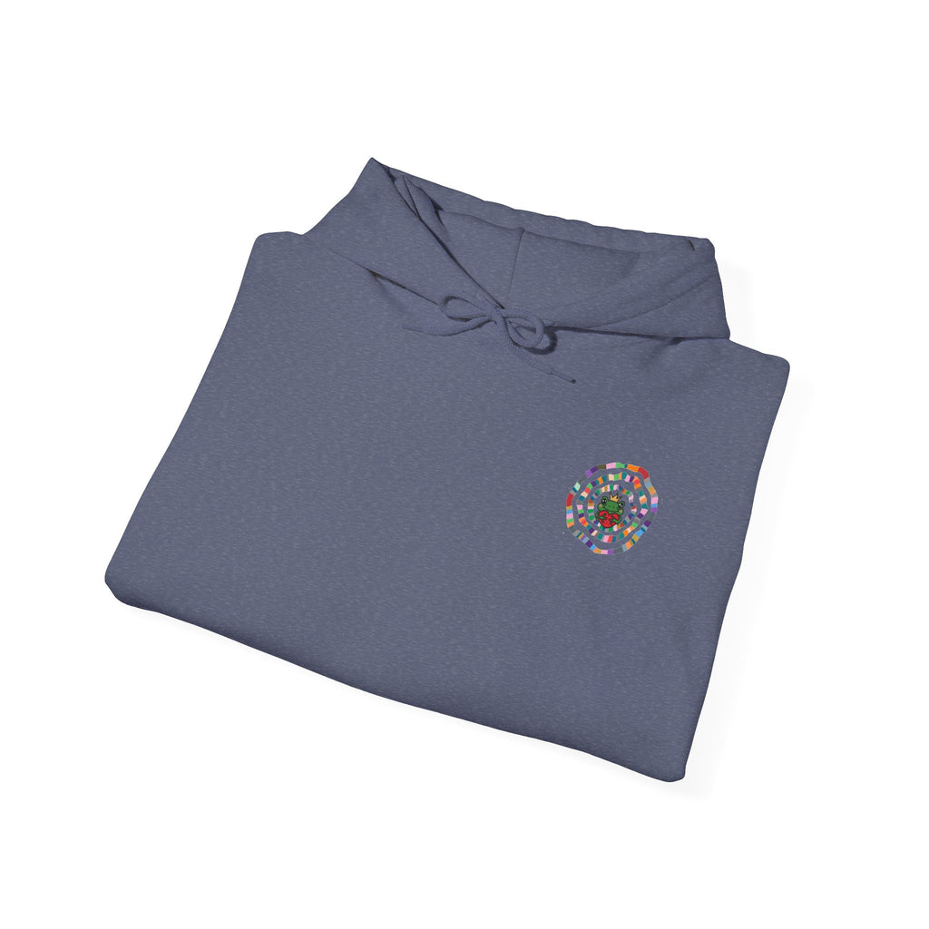 Floral Mandala Logo Hoodie | Small Chest Emblem Sweatshirt