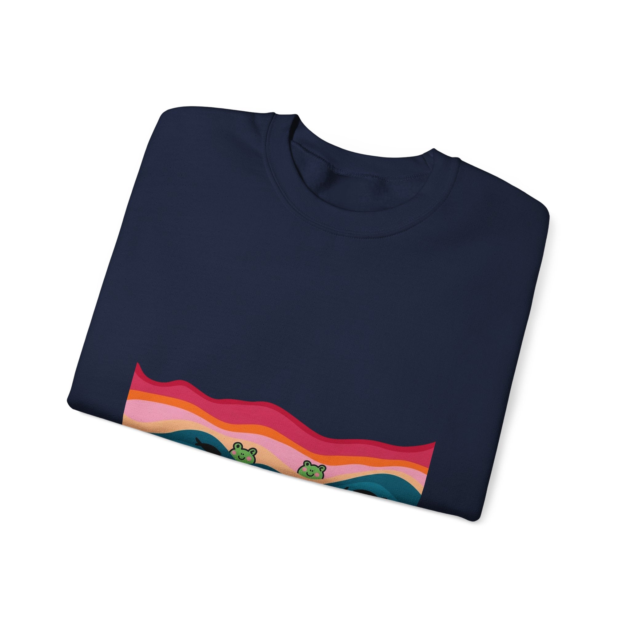 Desert Sunset Crewneck Sweatshirt — Retro Mountain & Cactus Graphic