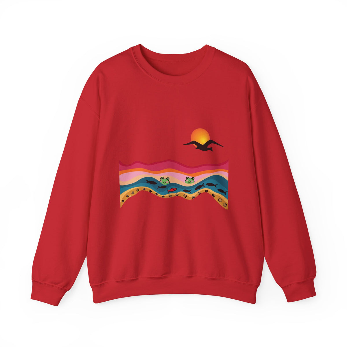 Desert Sunset Landscape Sweatshirt | Sunset Dunes with Road and Bird
