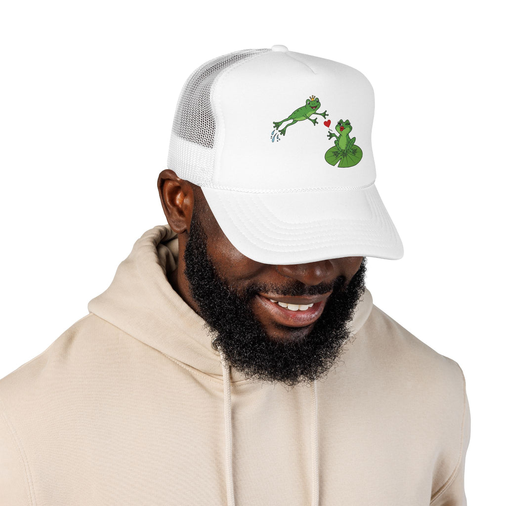 Kissing Frogs Foam Trucker Hat | Frog Prince, Lily Pad Love