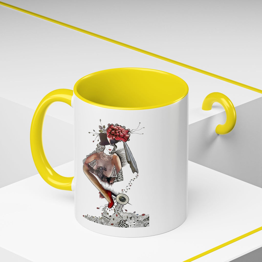 Floral Skull Pinup Mug | Accent Coffee Mug