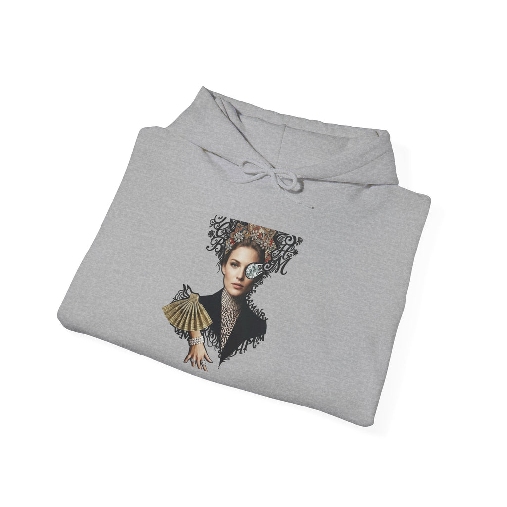 Artistic Portrait Hoodie – Elegant Woman Floral Crown Pullover