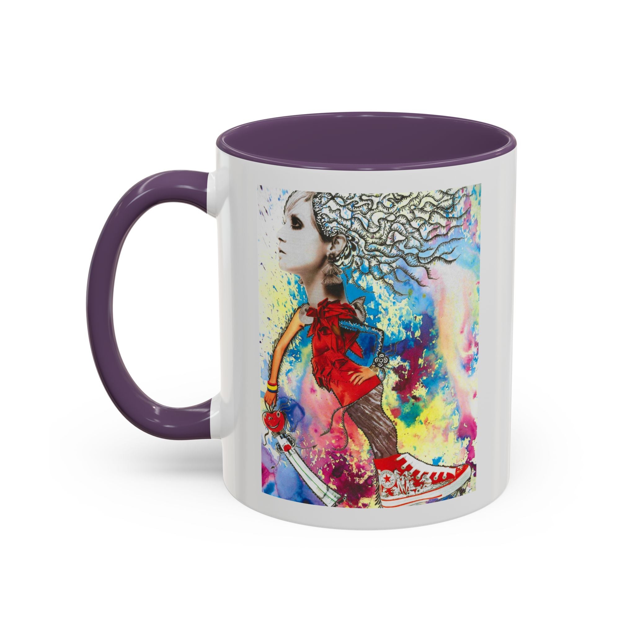 Colorful Abstract Woman Portrait Mug | Accent Coffee Mug