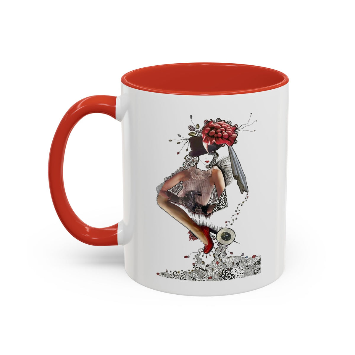 Floral Skull Pinup Mug | Accent Coffee Mug