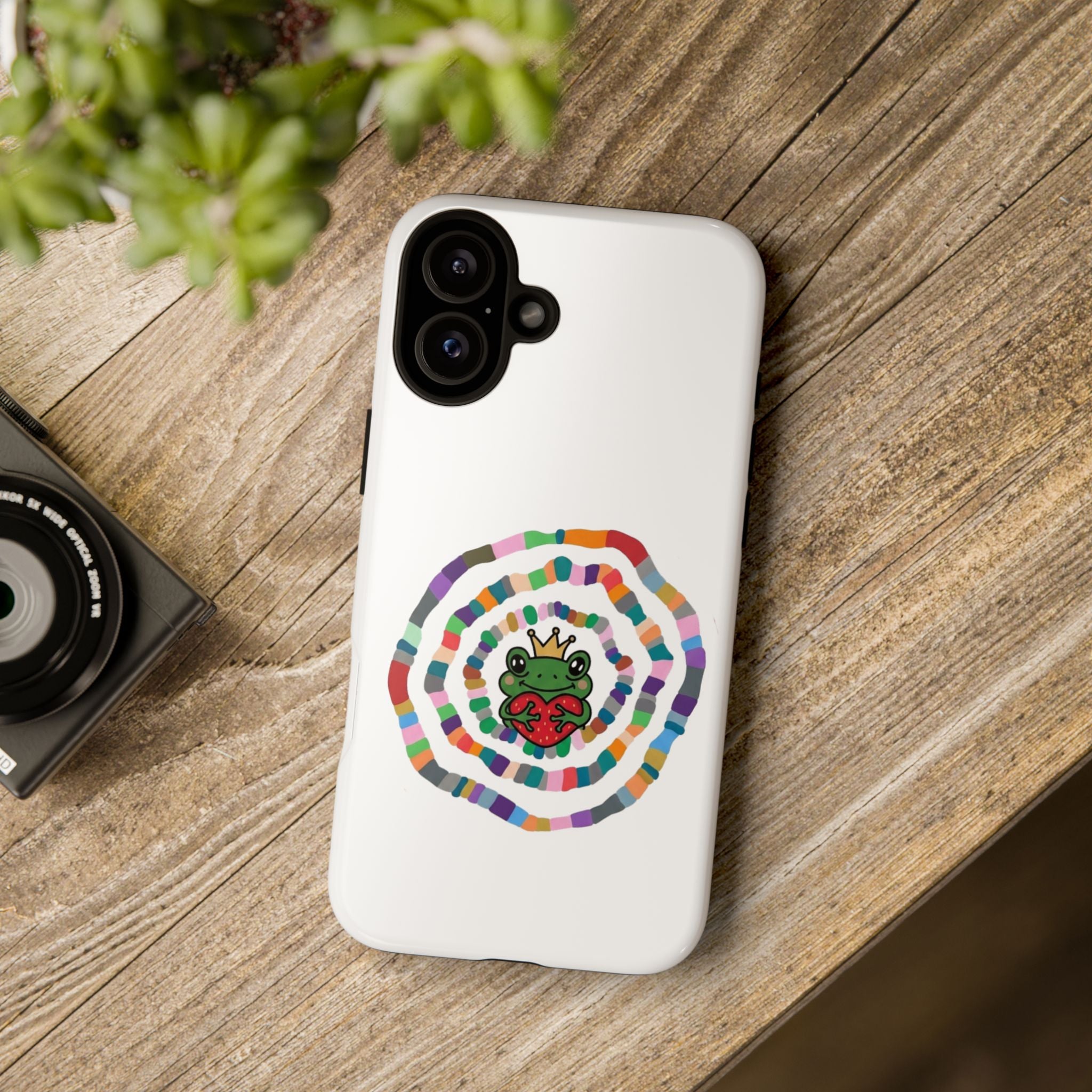 Frog Heart Spiral Tough Case | Colorful Concentric Ring Phone Case