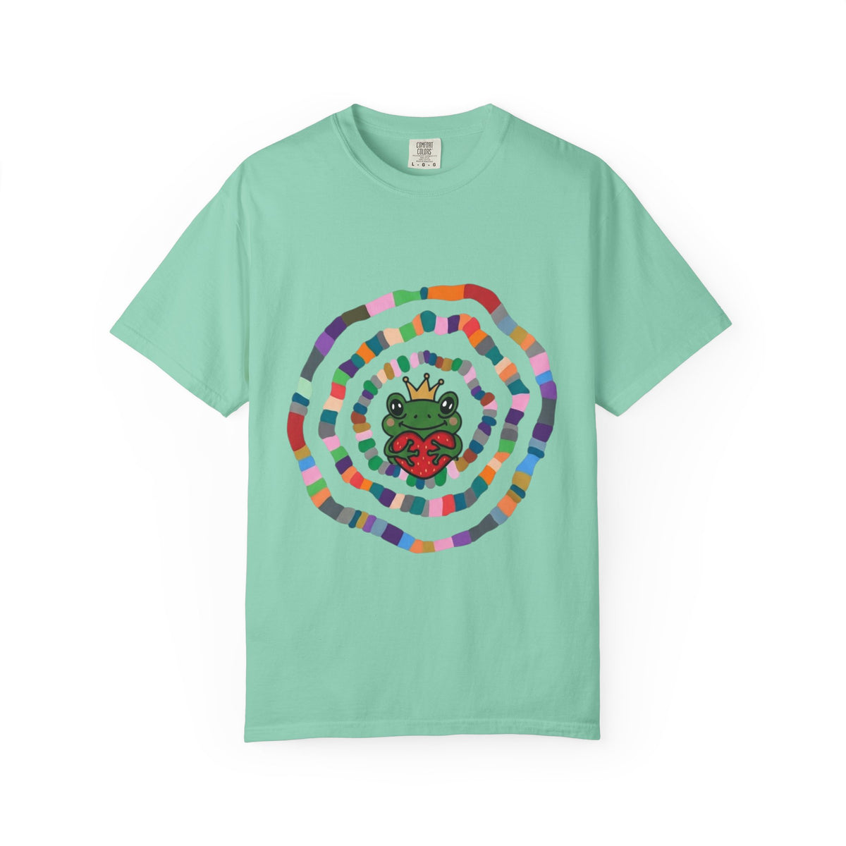 Crowned Frog Heart T-Shirt | Colorful Spiral Doodle