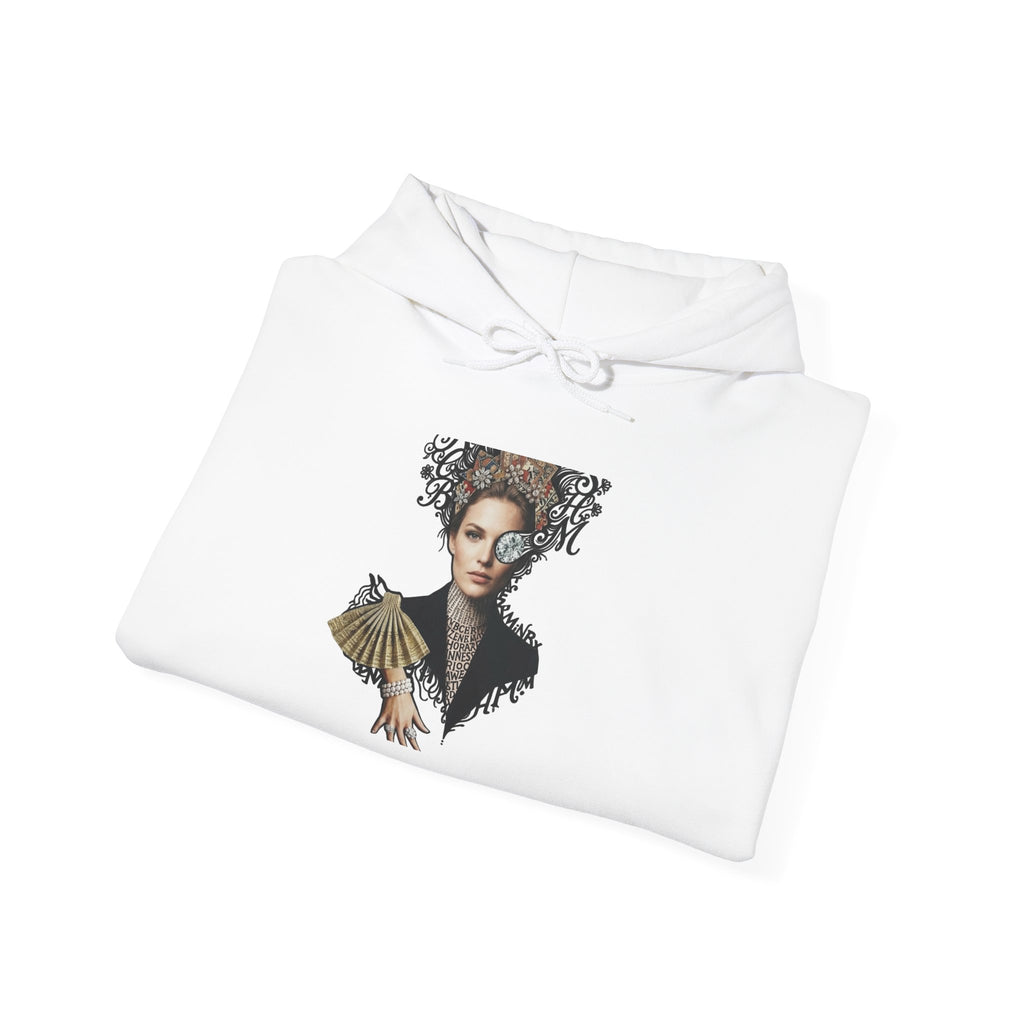 Artistic Portrait Hoodie – Elegant Woman Floral Crown Pullover