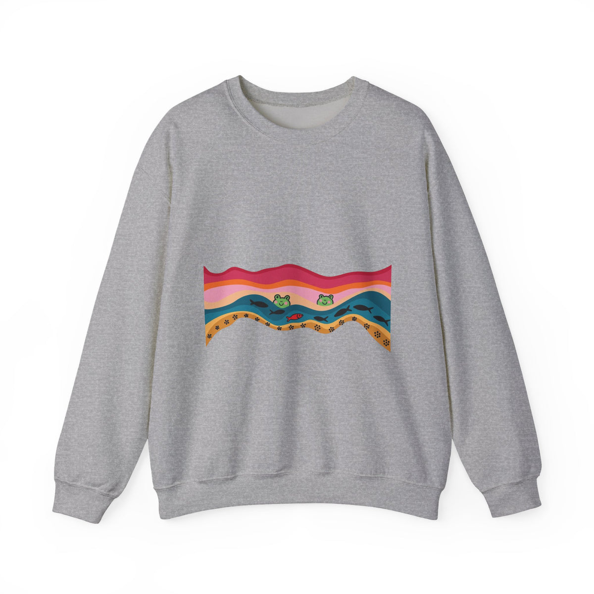 Desert Sunset Crewneck Sweatshirt — Retro Mountain & Cactus Graphic