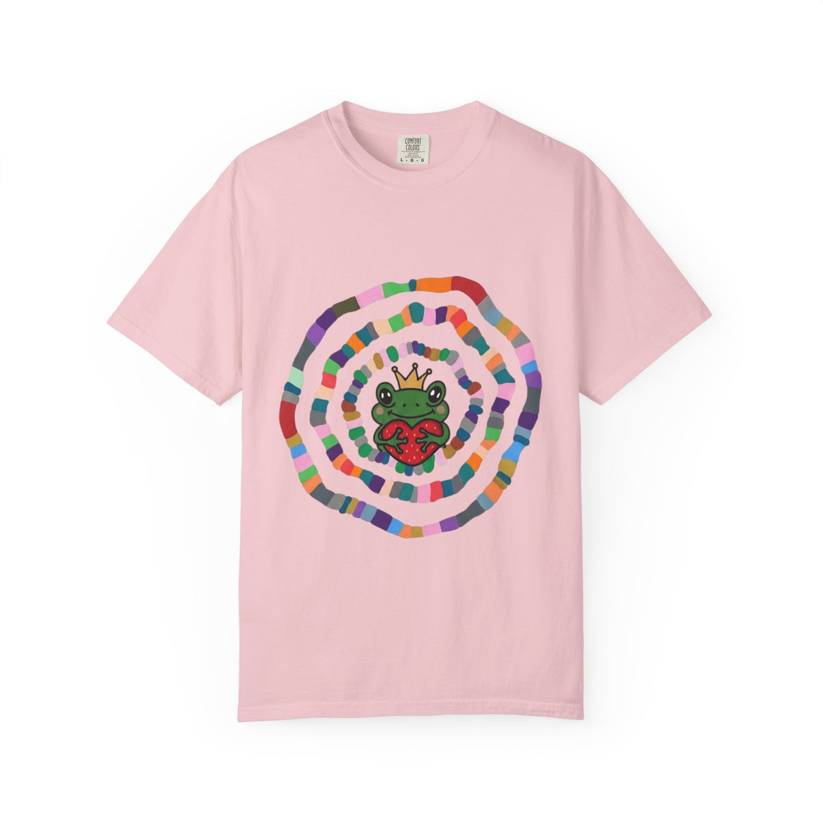 Crowned Frog Heart T-Shirt | Colorful Spiral Doodle