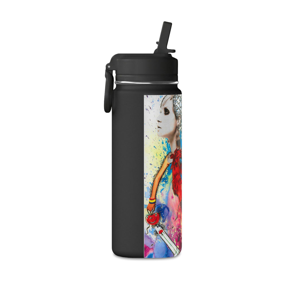 Colorful Watercolor Woman Illustration Water Bottle | 20oz Mini